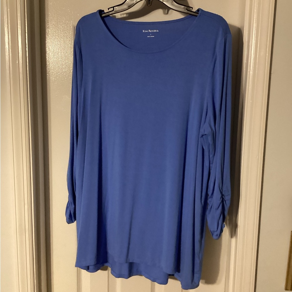 Kim Rogers long stretchy tunic sky blue. Size L
